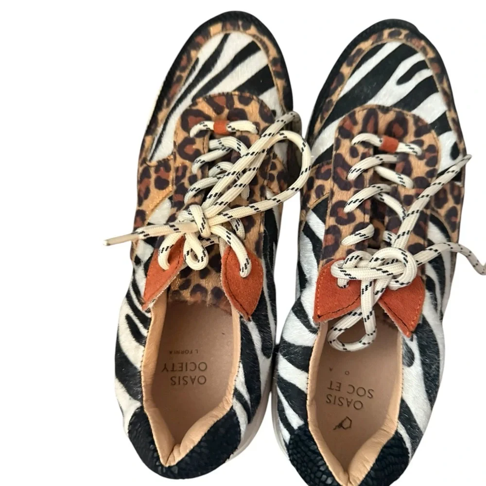 Oasis Society Animal Print Women's size 7.5 Sneakers - Picture 3 of 6
